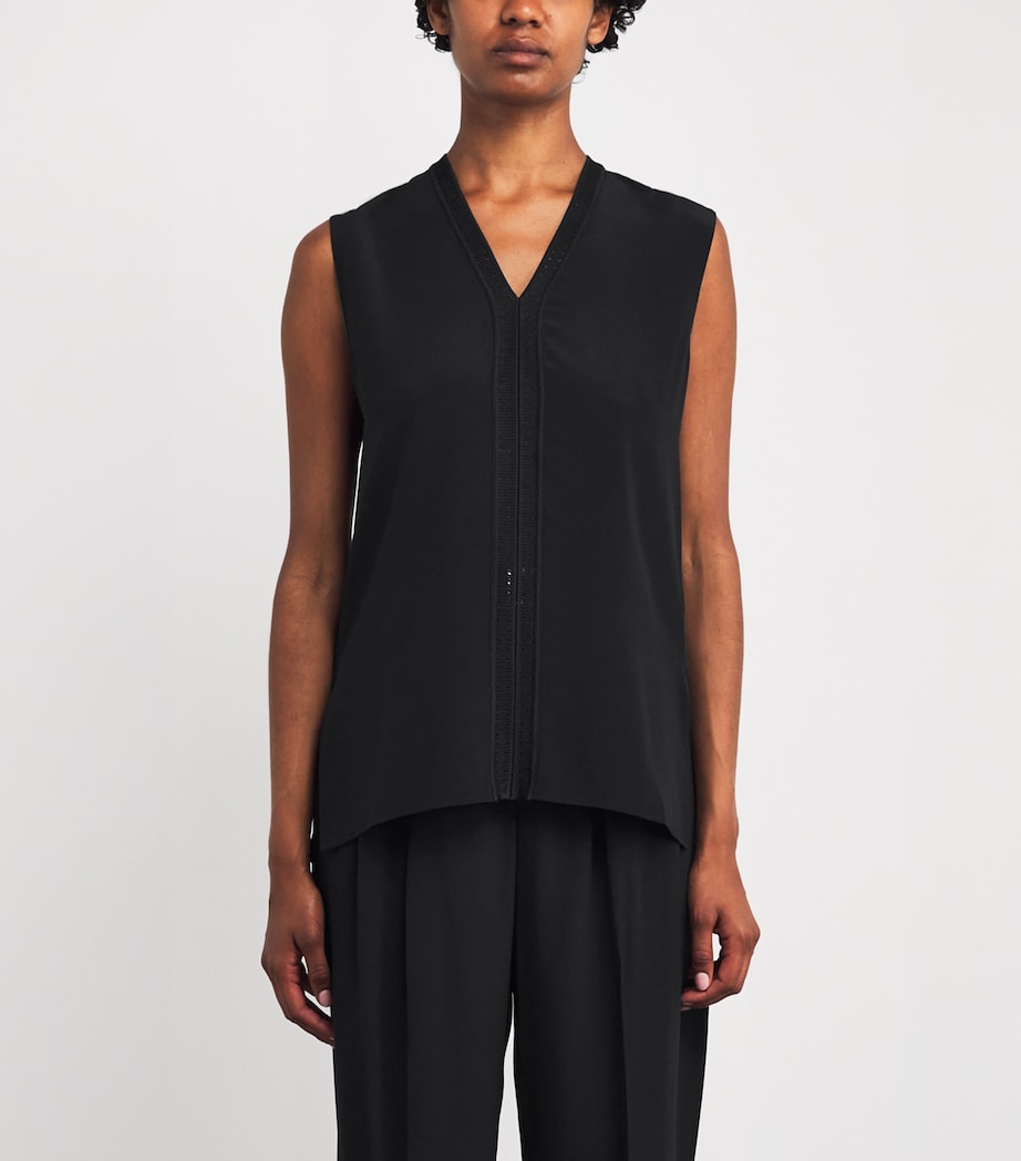 Joseph Black Crepe de Soie Silk Louis Blouse