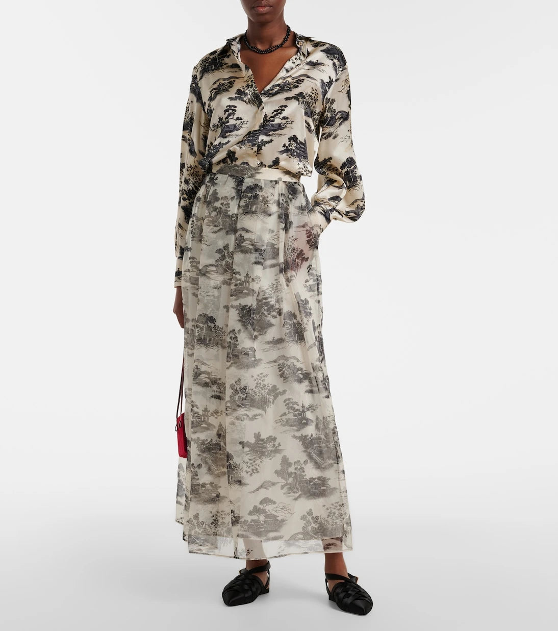 Max Mara - Vetro printed silk satin shirt