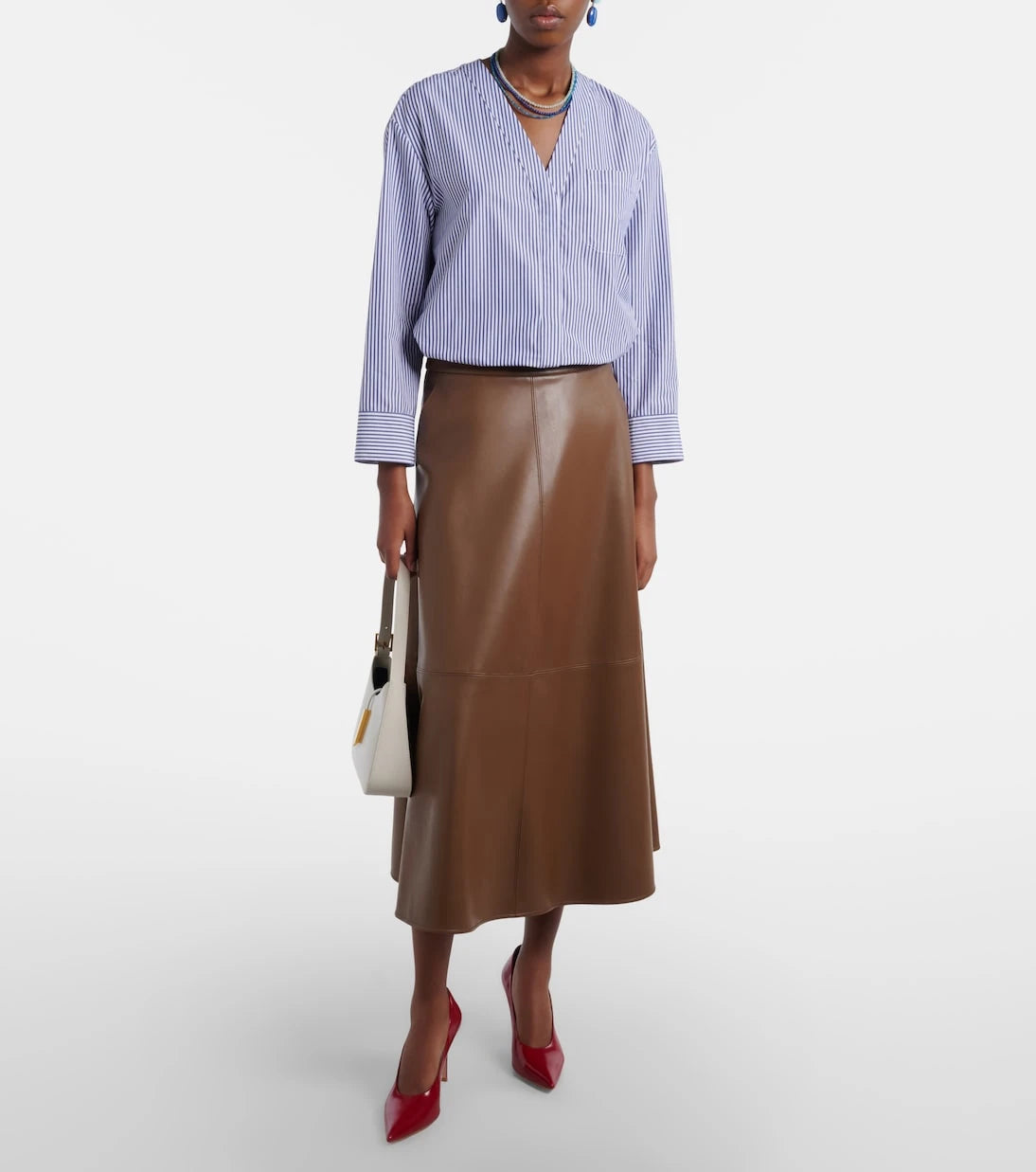 'S Max Mara - قميص شيكا من قطن البوبلين