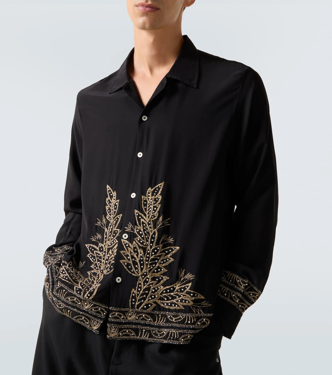 Bode - قميص حريري مطرّز "Beaded Epoque"