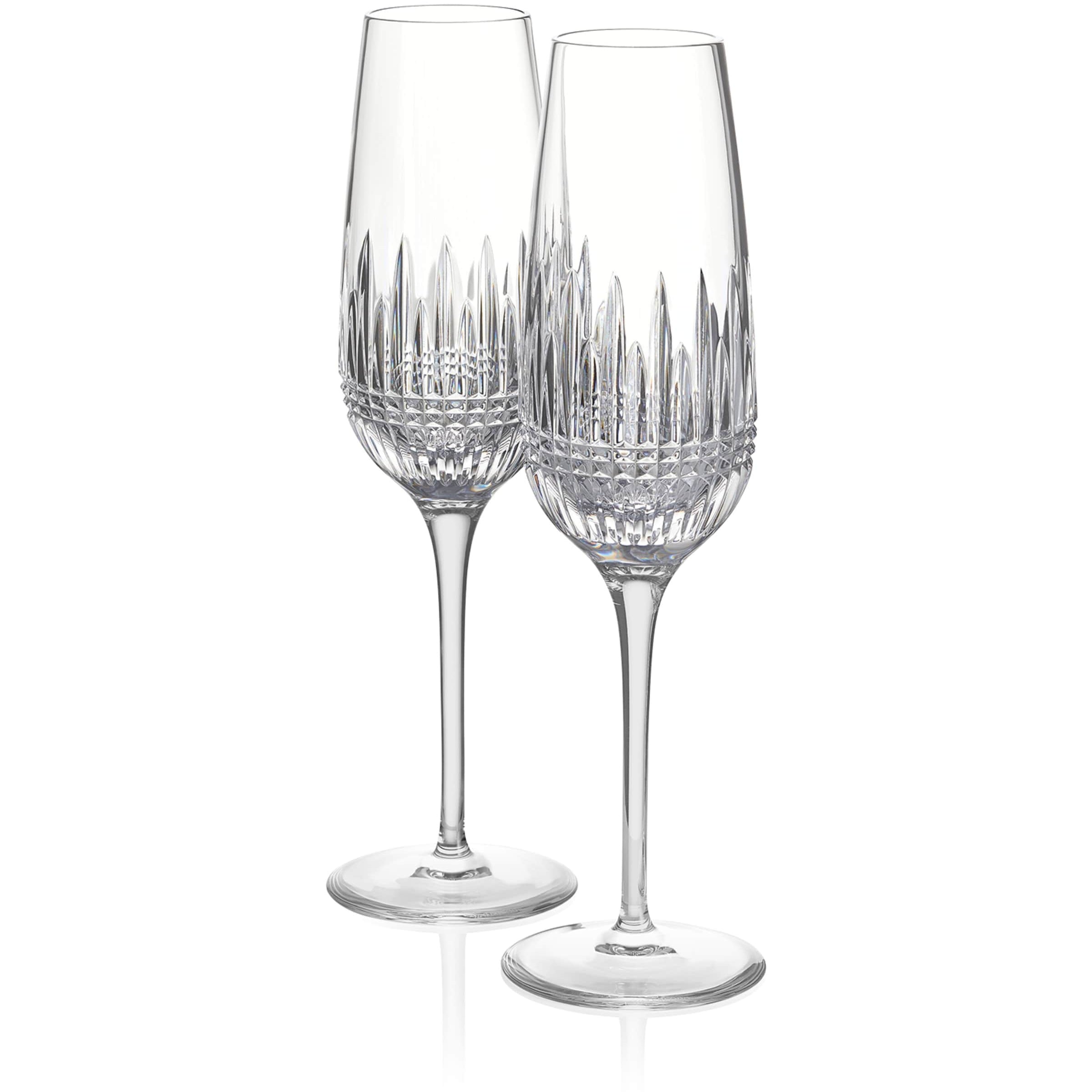 Set of 2 Lismore Diamond Essence Champagne Flutes (315ml)