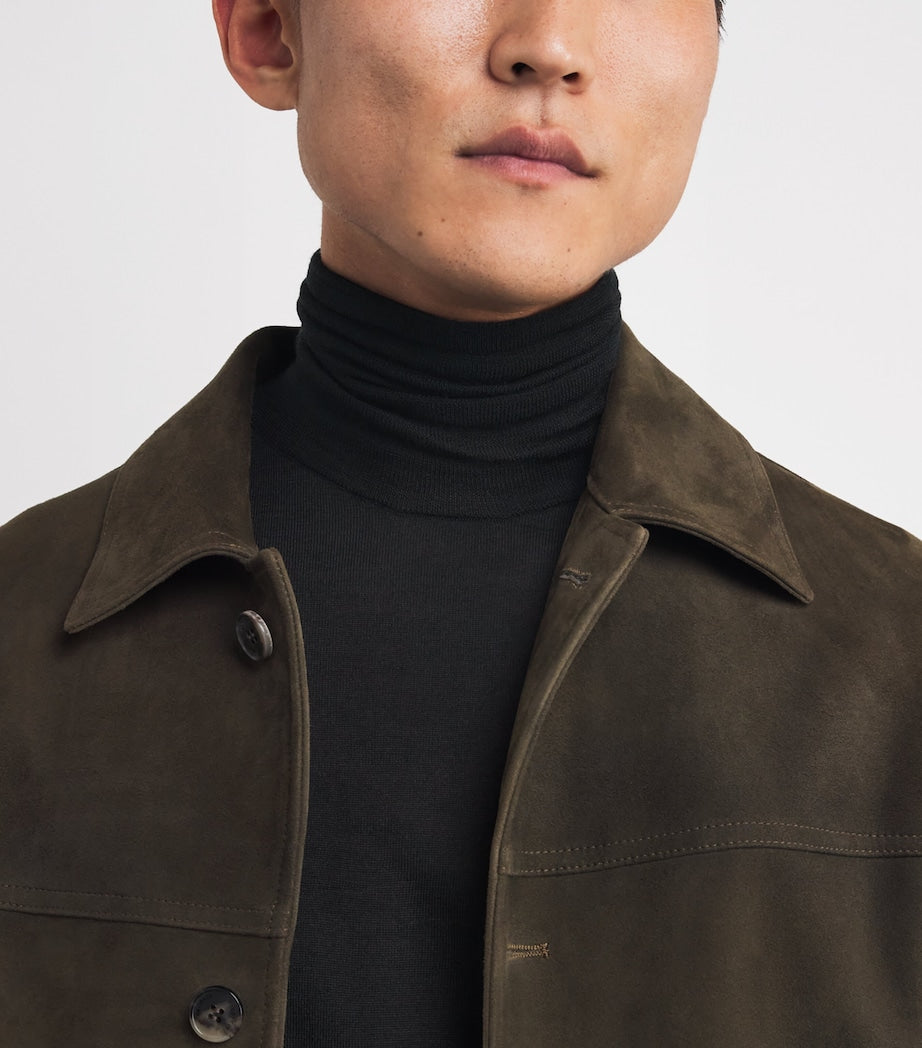 Isaia Black Wool-Silk-Cashmere Rollneck Sweater