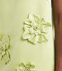 LEO LIN Green Satin Floral Leia Mini Dress