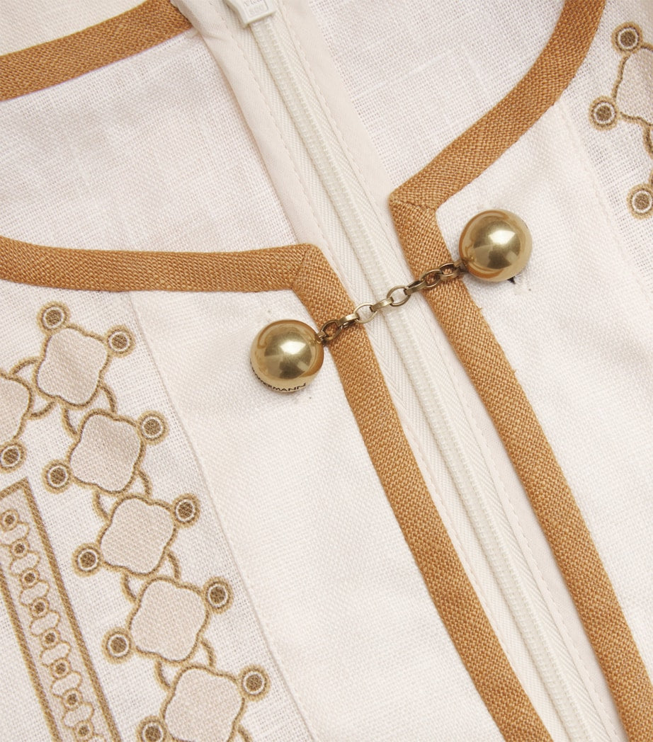 Nude Linen Tunic Midi Dress