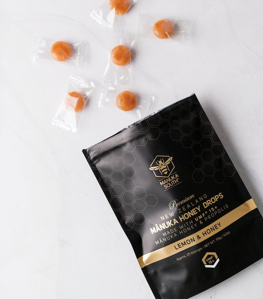 Manuka Honey UMF 15+ & Propolis Lemon Honey Drops (Pack of 25)