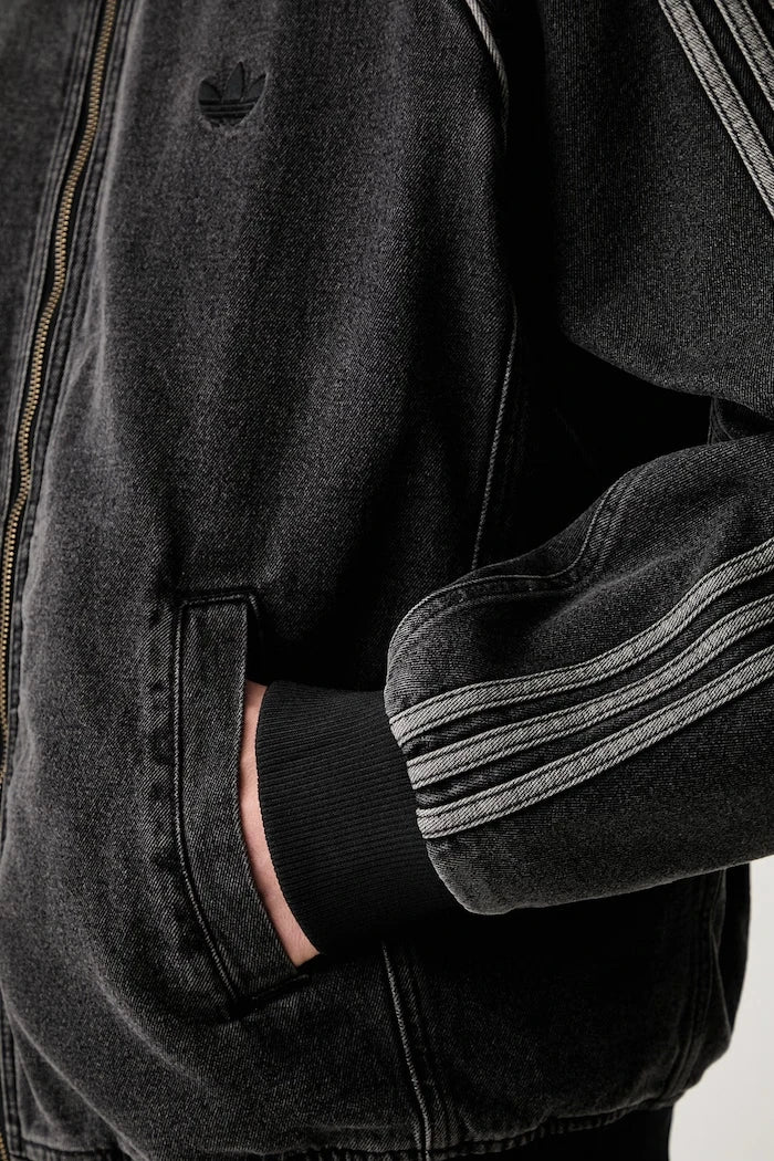 adidas Originals fermuarlı erkek denim sweatshirt