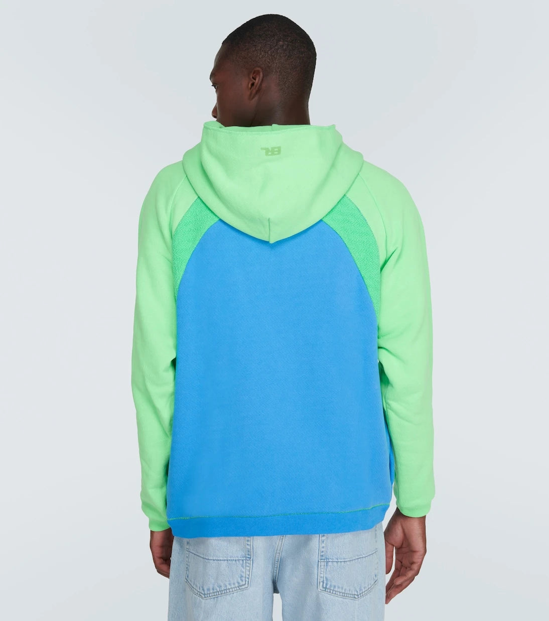 ERL - Rainbow bouclé trimmed cotton hoodie
