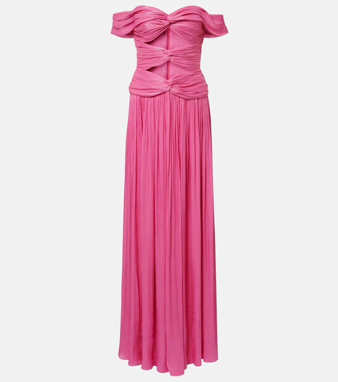 Costarellos - Cutout Lurex georgette gown