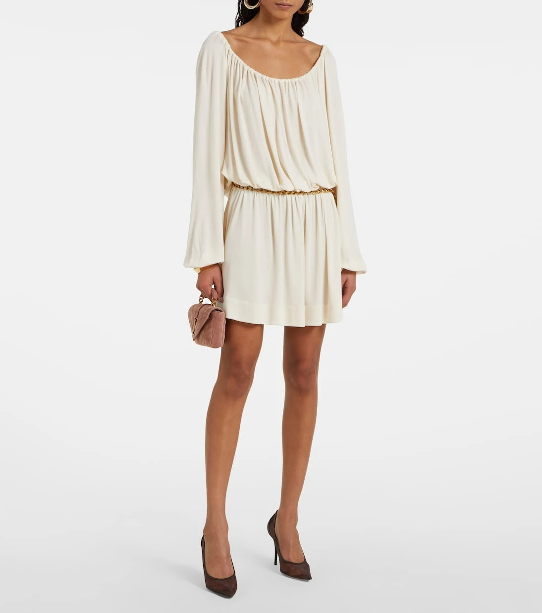 Saint Laurent - Ruffled jersey minidress