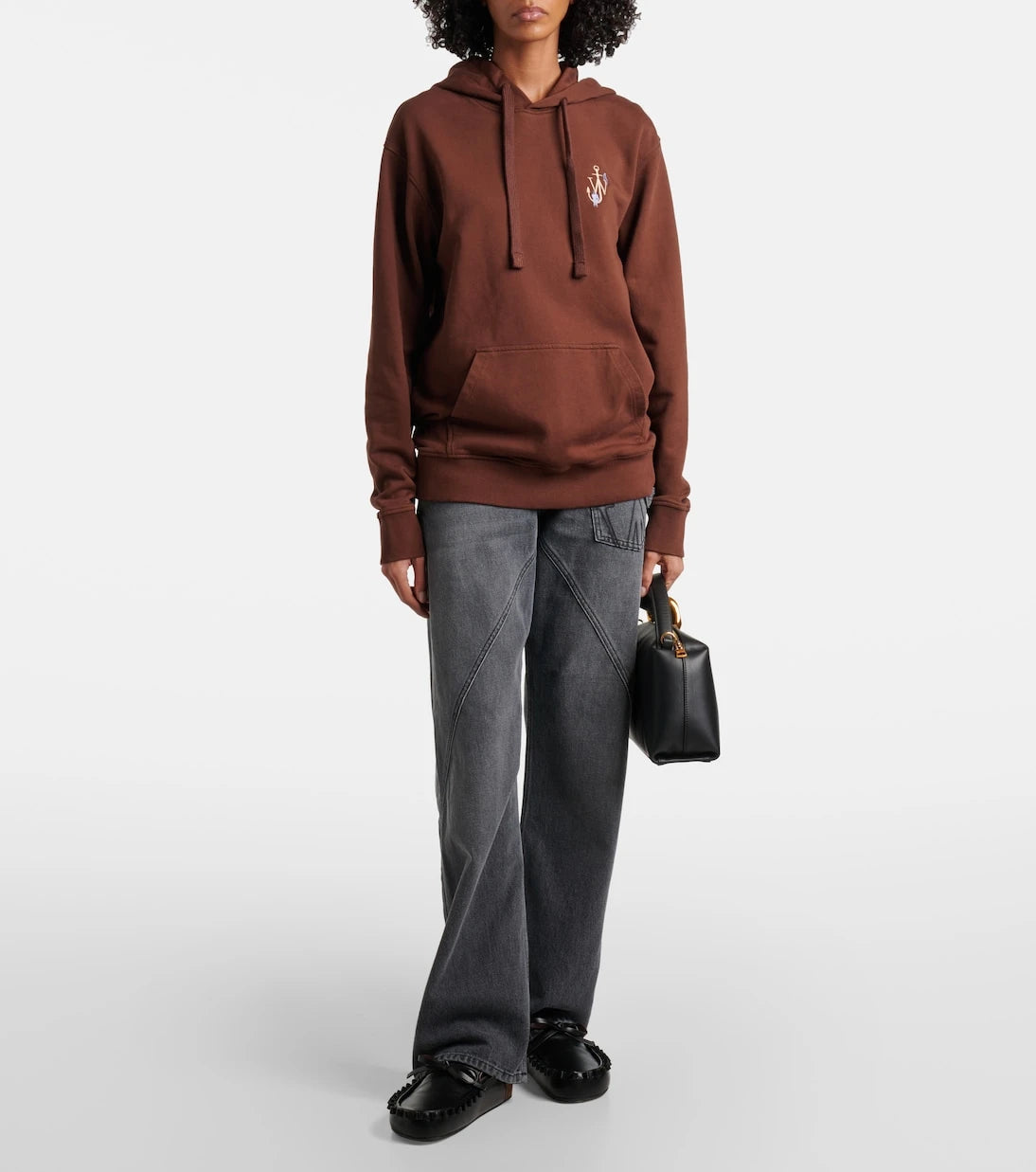JW Anderson - Printed embroidered cotton jersey hoodie