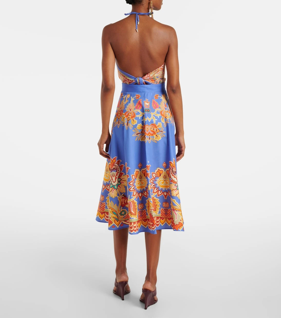 Etro - Printed cotton midi skirt