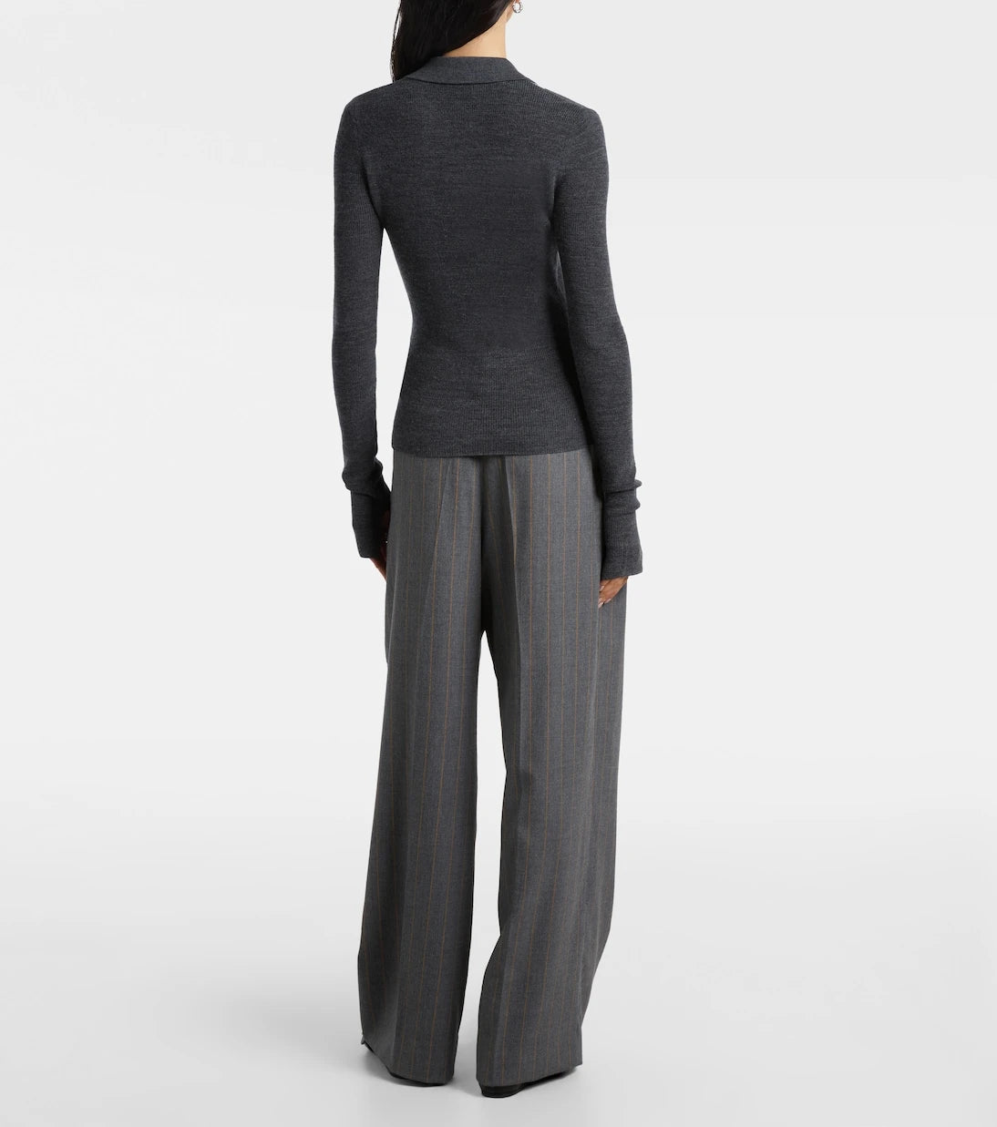 Ganni - Pinstripe wide-leg pants