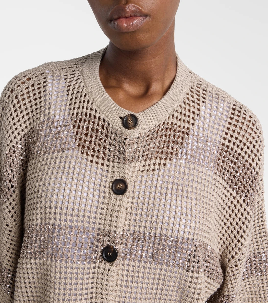 Brunello Cucinelli - Sequined cotton cardigan