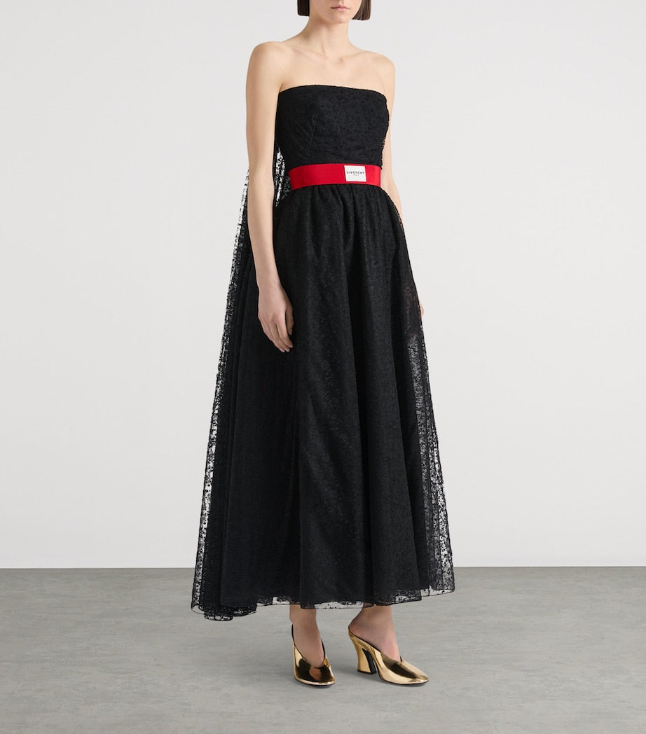 Givenchy Black Lace Bustier Evening Dress