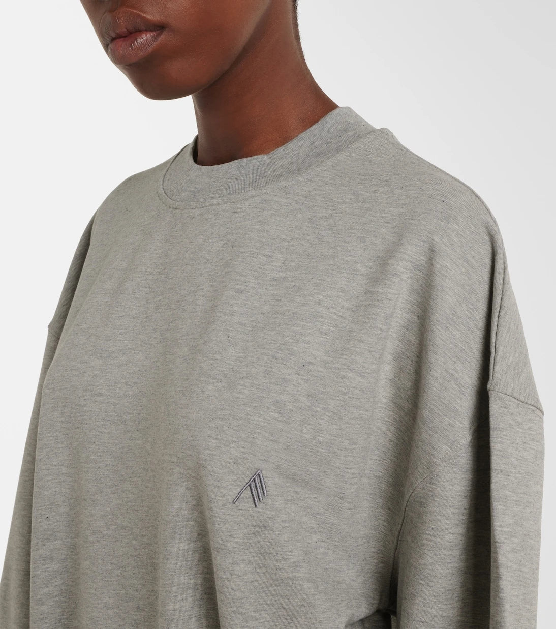 The Attico - Oversized draped cotton-blend sweatshirt