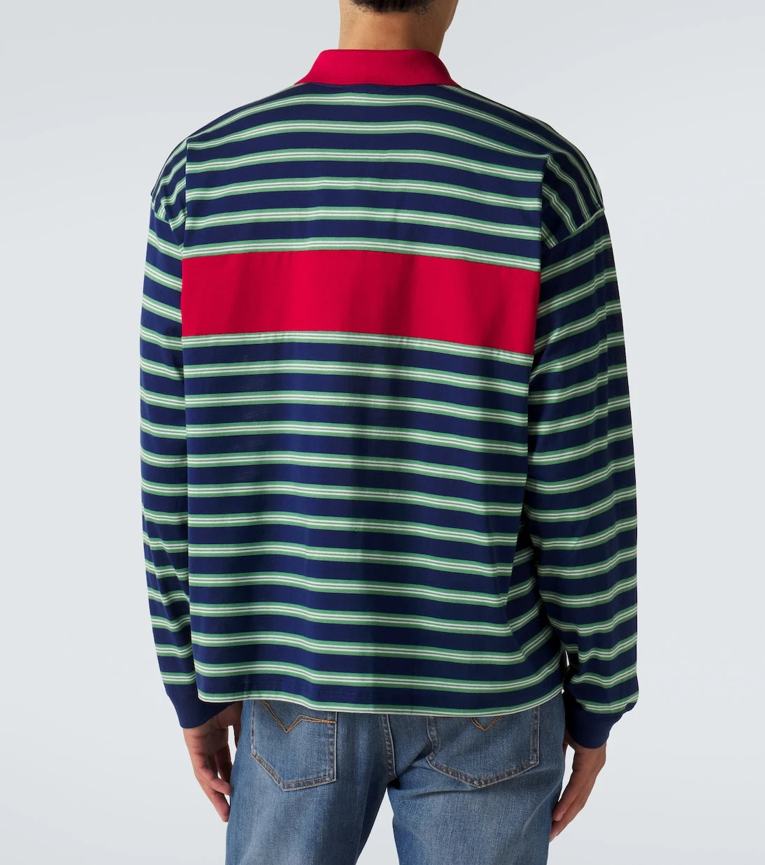 Versace - Striped cotton jersey polo shirt