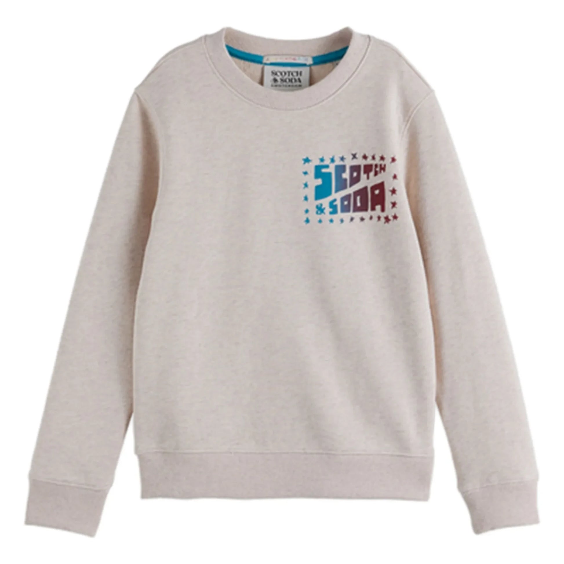 Scotch & Soda - Artwork Logo Sweat Organic cotton | Heather white