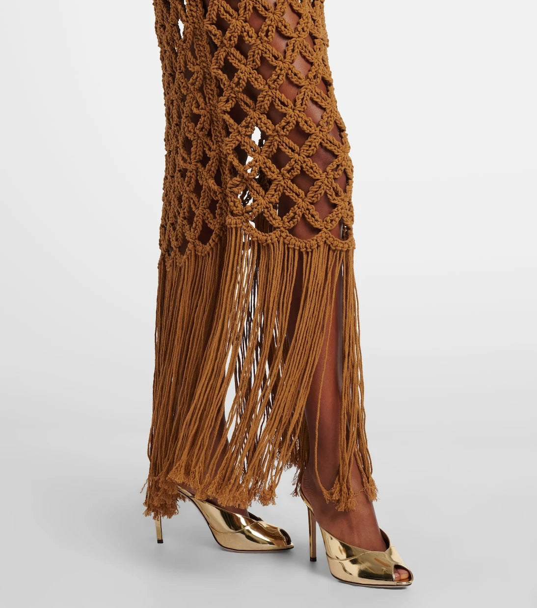 Balmain - Crochet cotton maxi dress