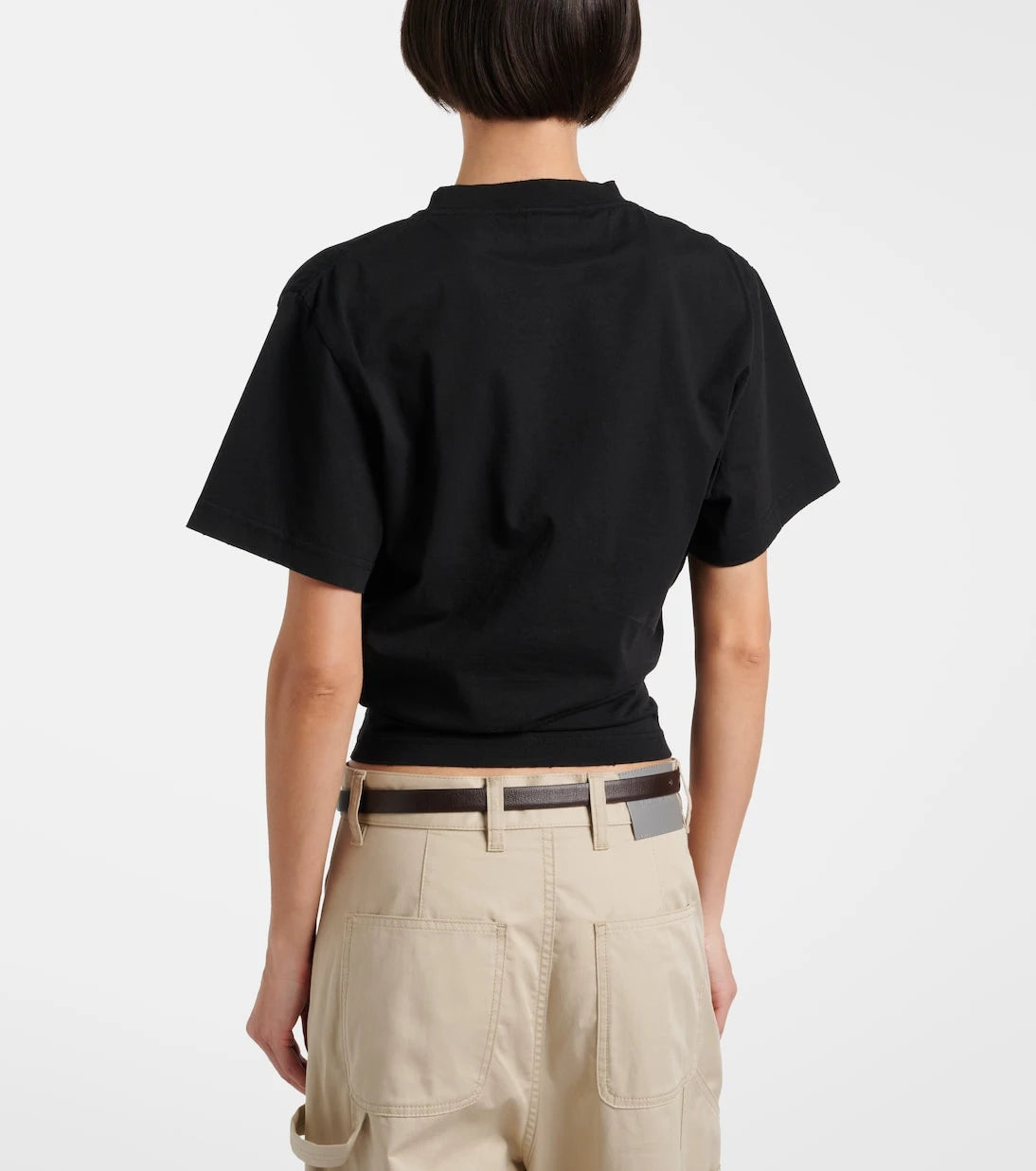 Balenciaga - Logo cropped cotton jersey T-shirt