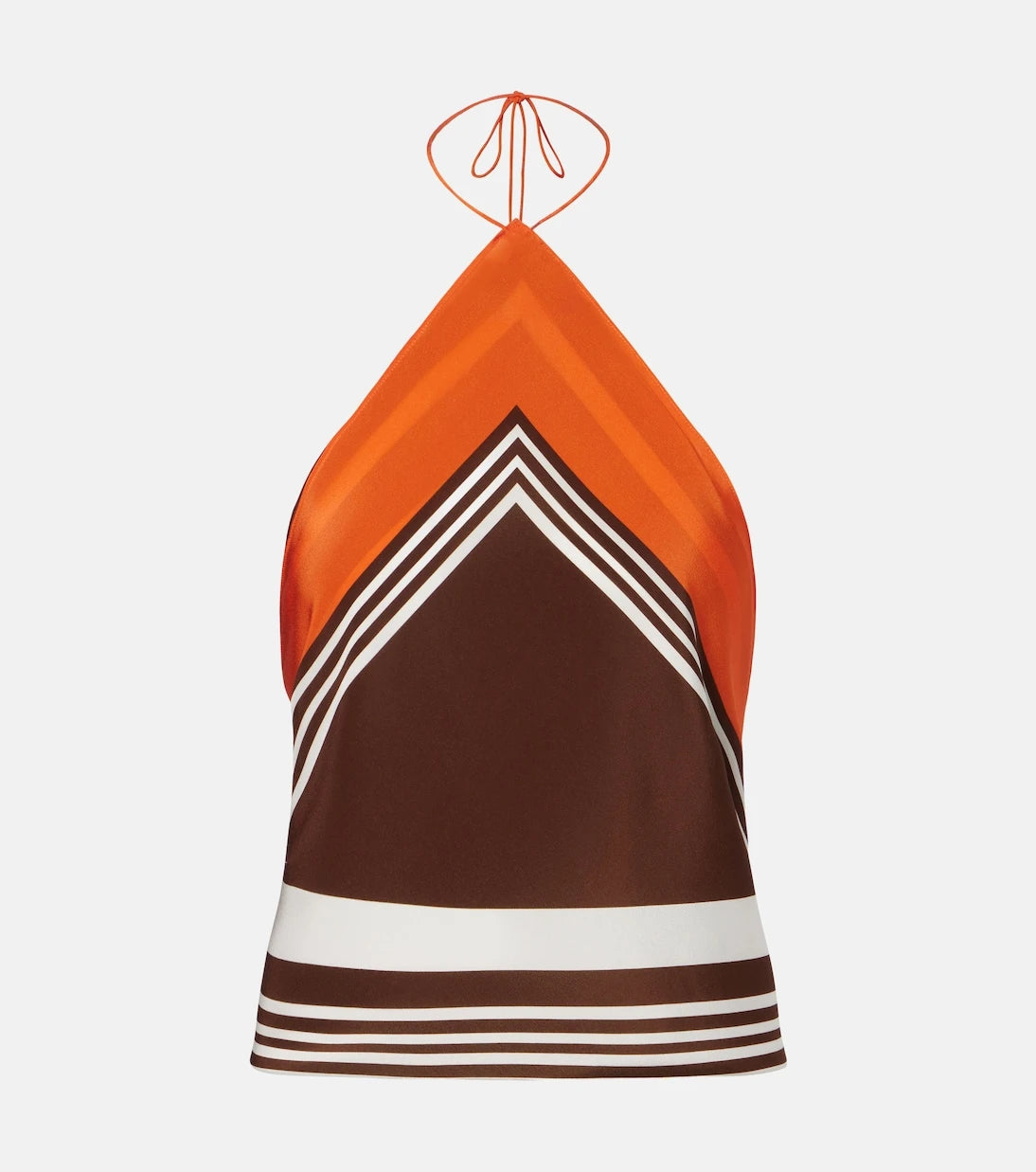 SIR - Destino striped halterneck silk top
