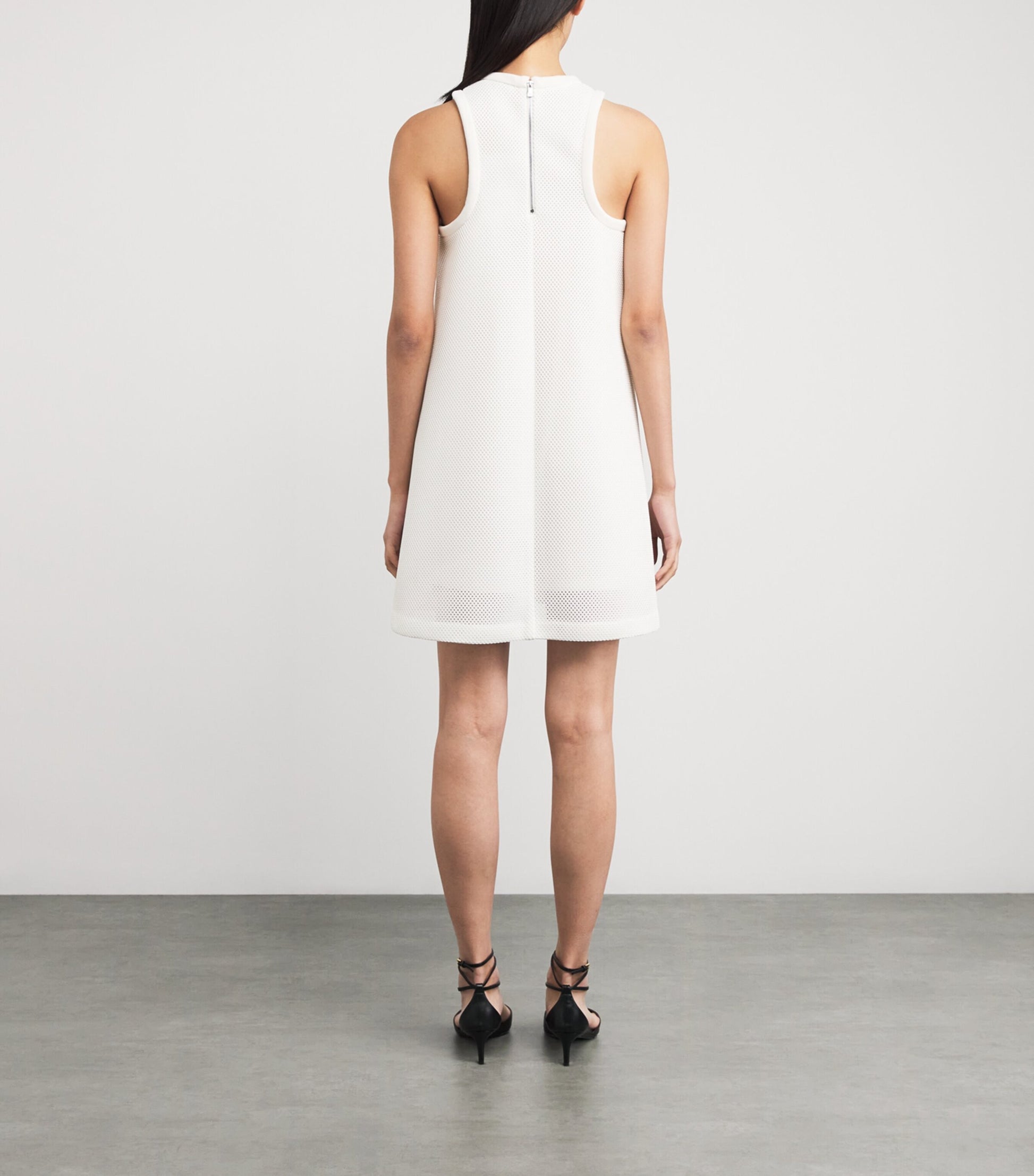 Max Mara White Mesh Jersey Mini Dress