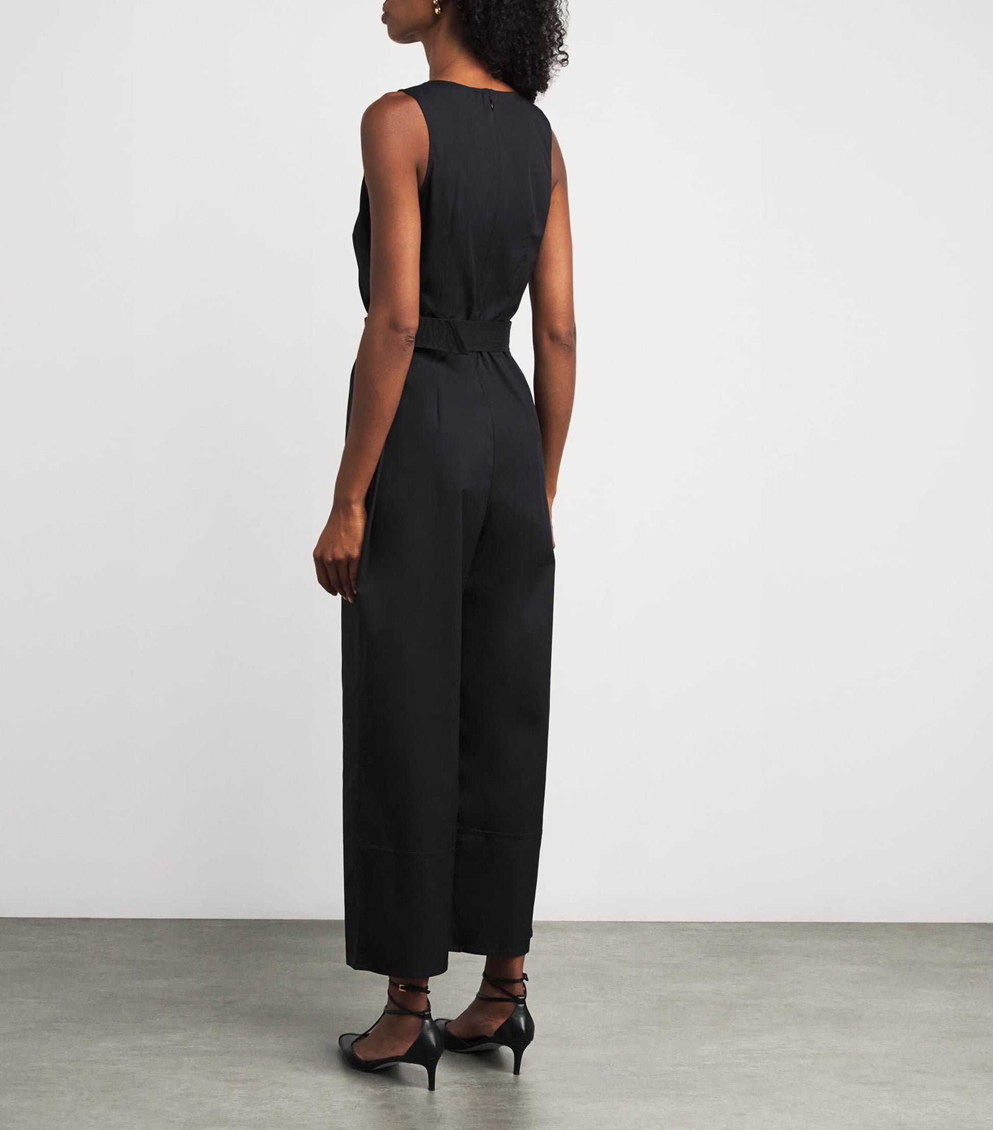 L'Agence Black Belted Branca Jumpsuit