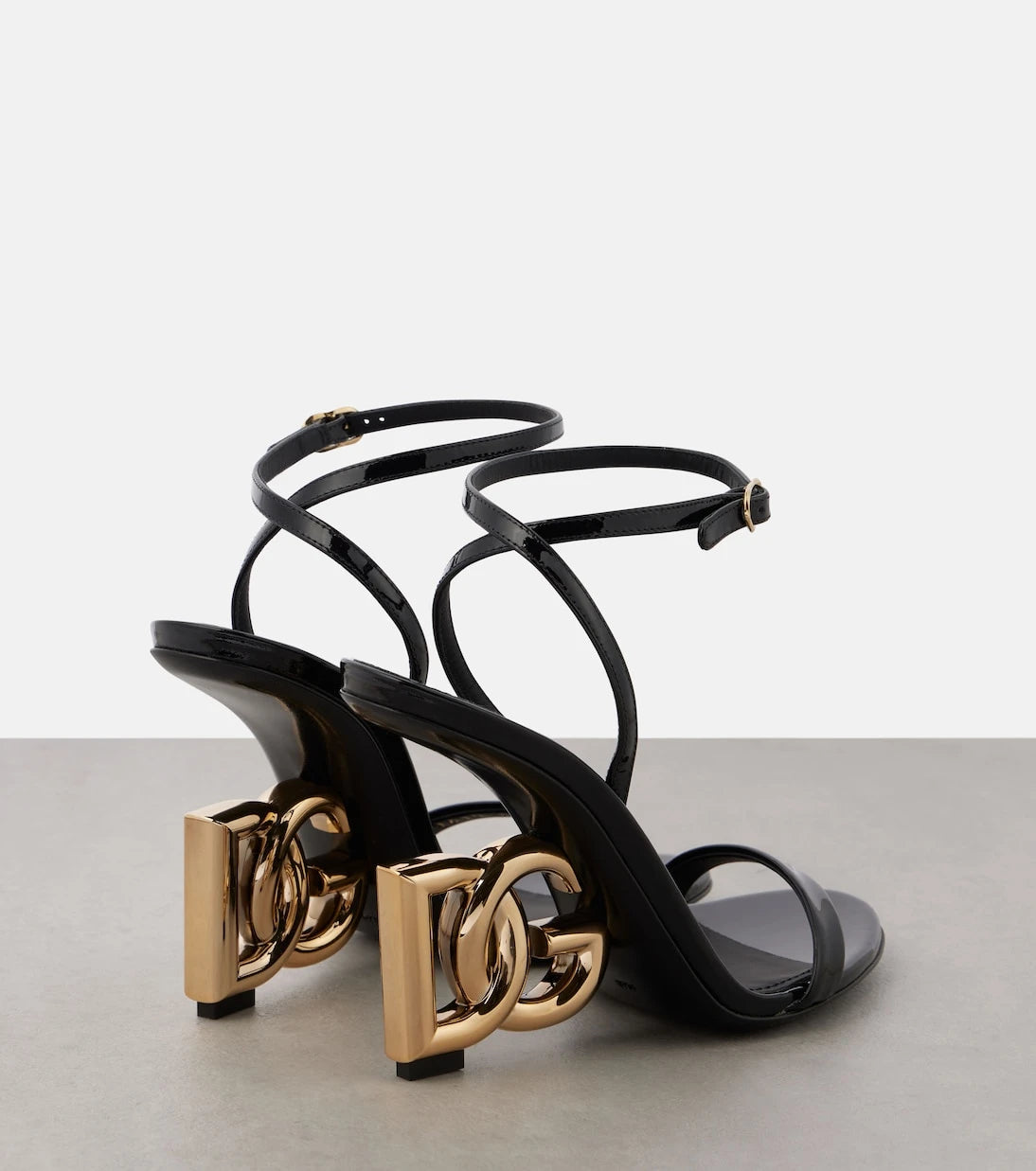Dolce&Gabbana - Keira logo patent leather sandals