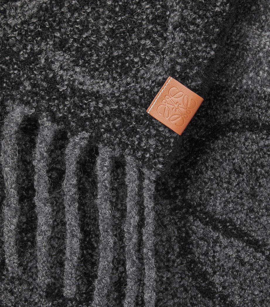 Grey Alpaca-Blend Anagram Scarf