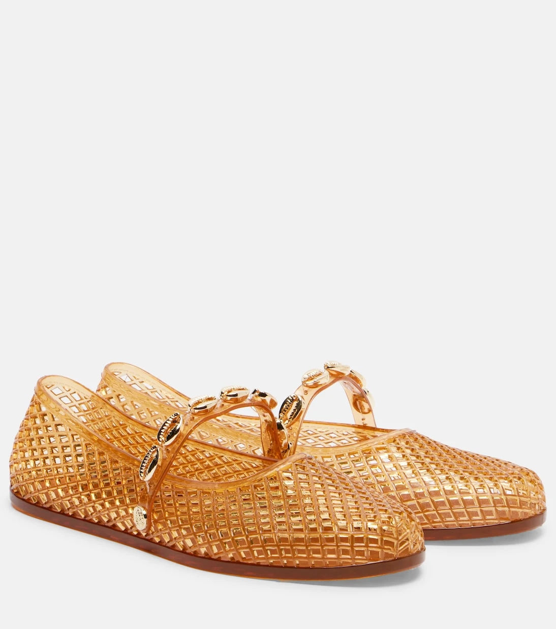 Ancient Greek Sandals - حذاء إيرو الباليه المسطح الشبكي المطرز