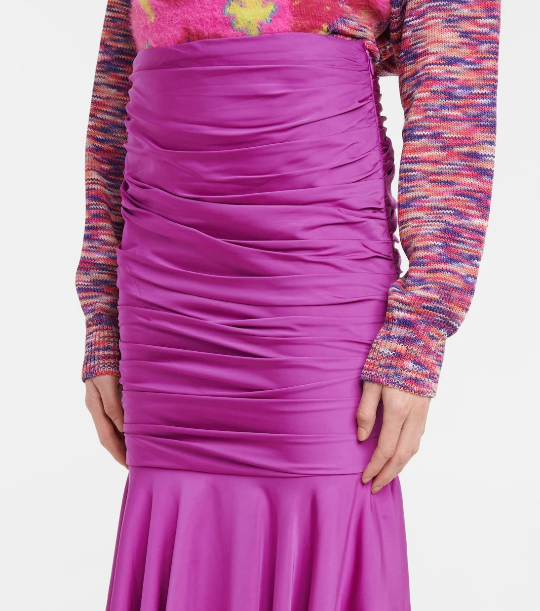 Stella McCartney - Henley flared gathered midi skirt