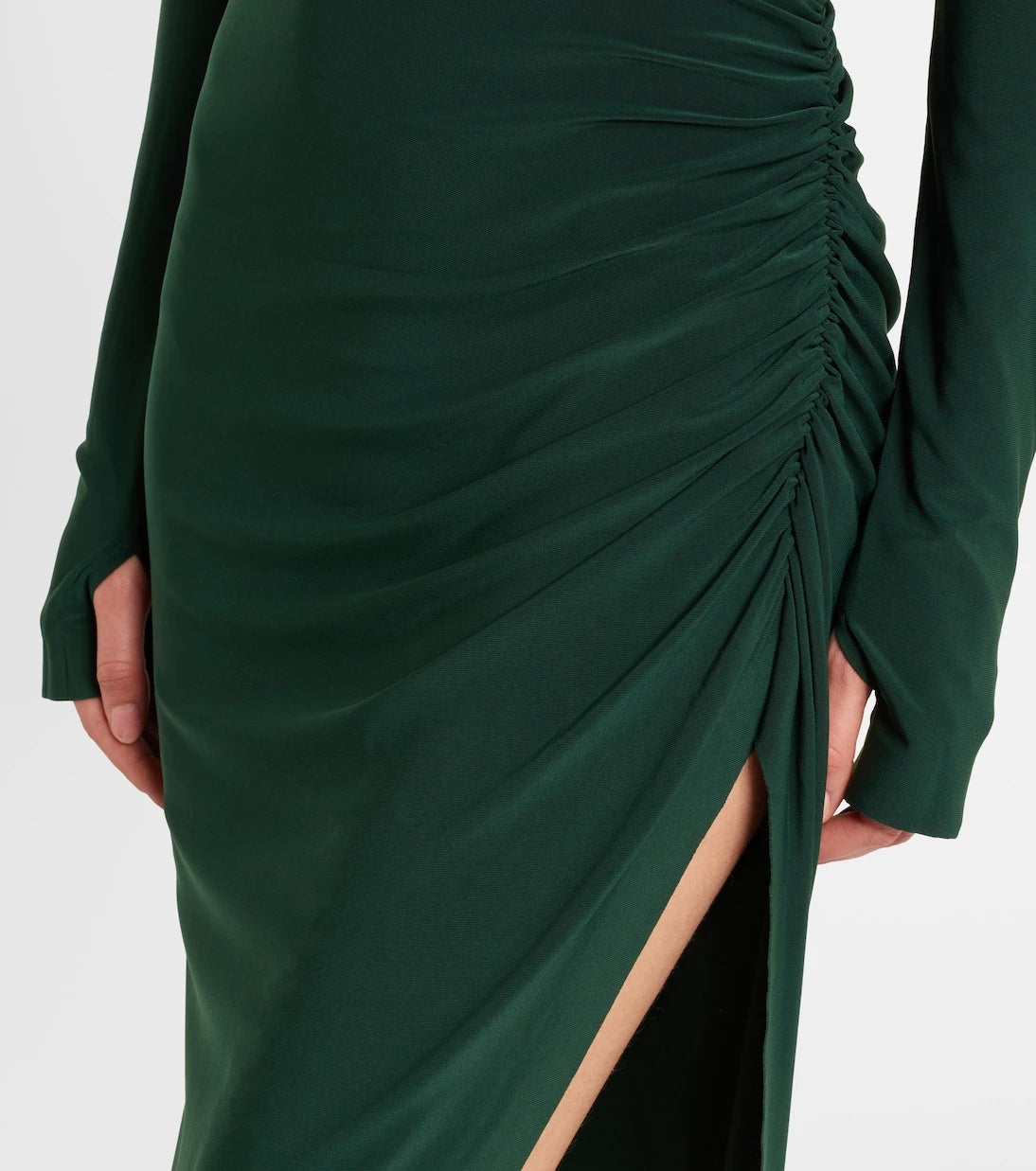 Norma Kamali - Asymmetric turtleneck maxi dress