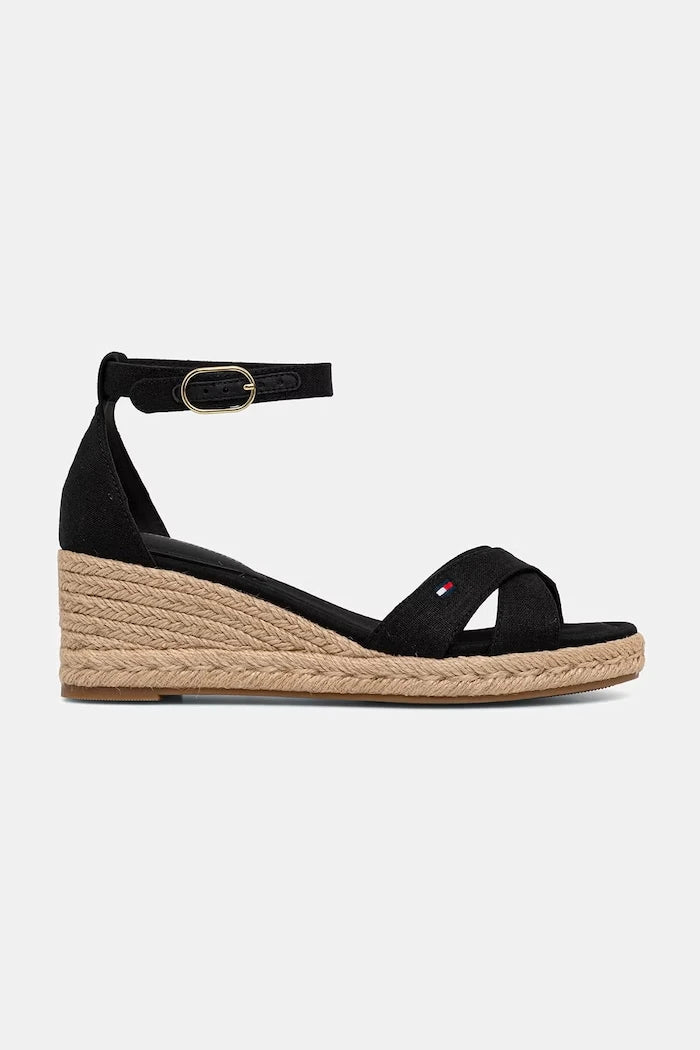 Tommy Hilfiger MID WEDGE ESPAD X CROSS Dolgu Topuk Sandalet
