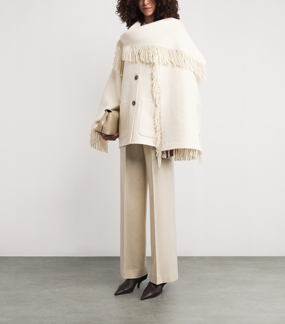 Toteme White Wool-Blend Scarf Jacket