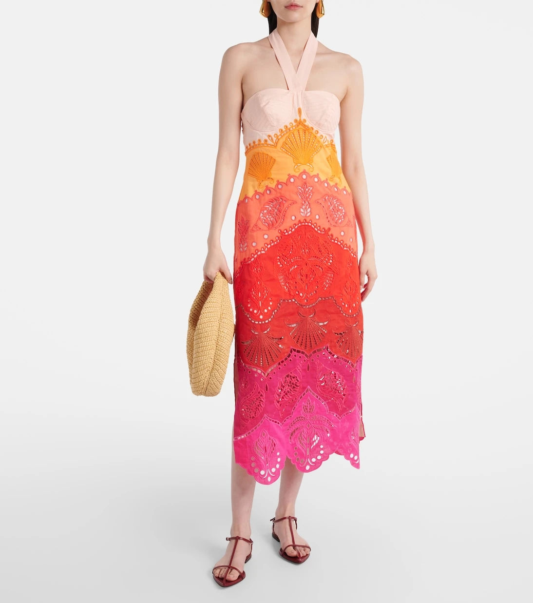 Farm Rio - Printed cotton and linen midi dress