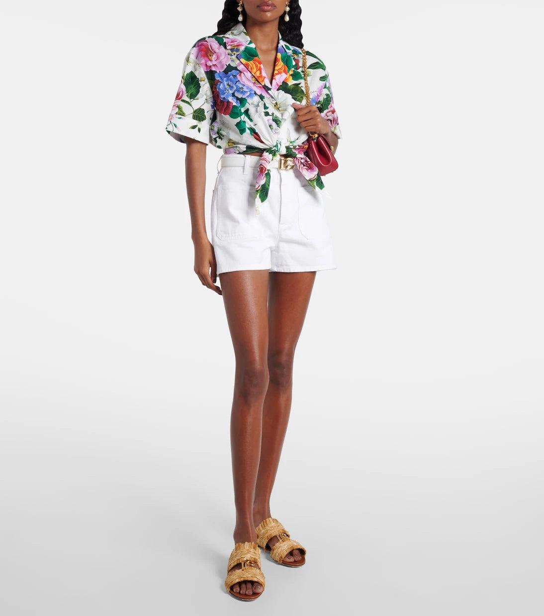 Dolce&Gabbana - DG braided raffia-effect sandals
