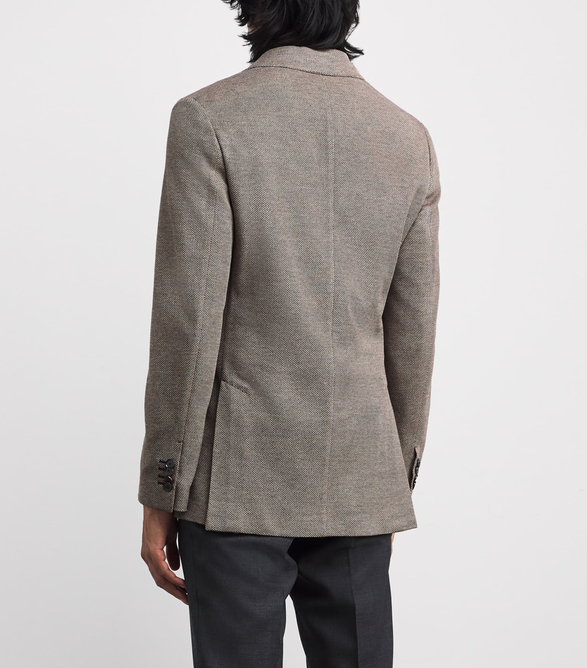 Brioni Grey Silk-Wool Single-Breasted Blazer
