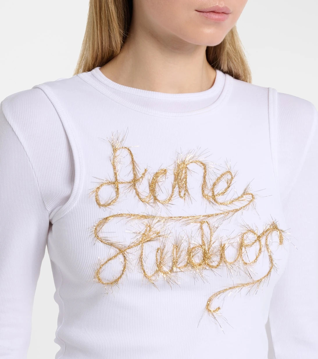 Acne Studios - Logo layered cotton-blend top