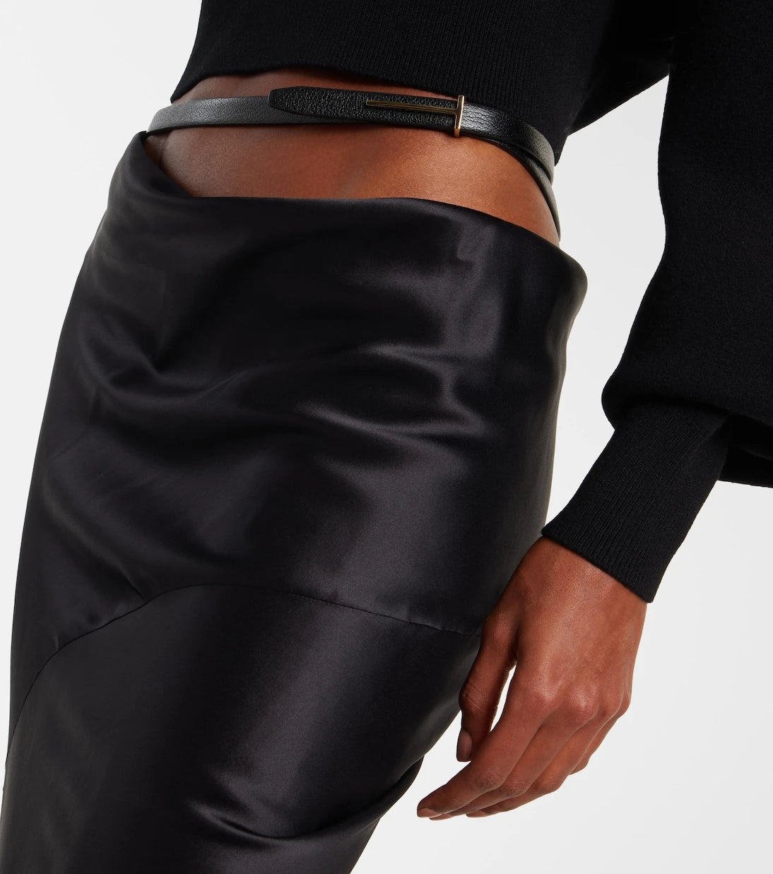 Tom Ford - تنورة طويلة غير متناظرة من الساتان الحريري