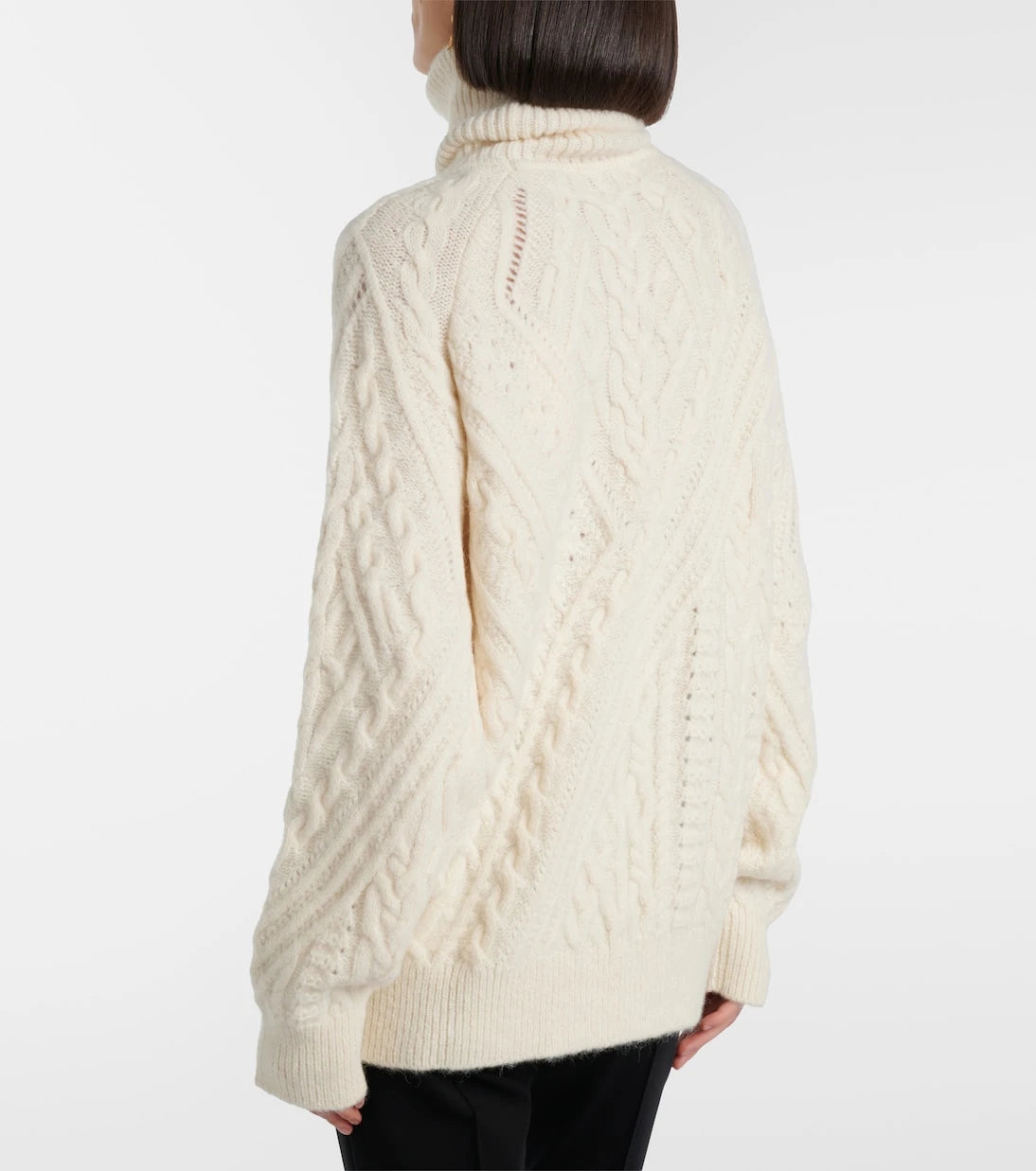 Saint Laurent - Cable-knit alpaca-blend turtleneck sweater