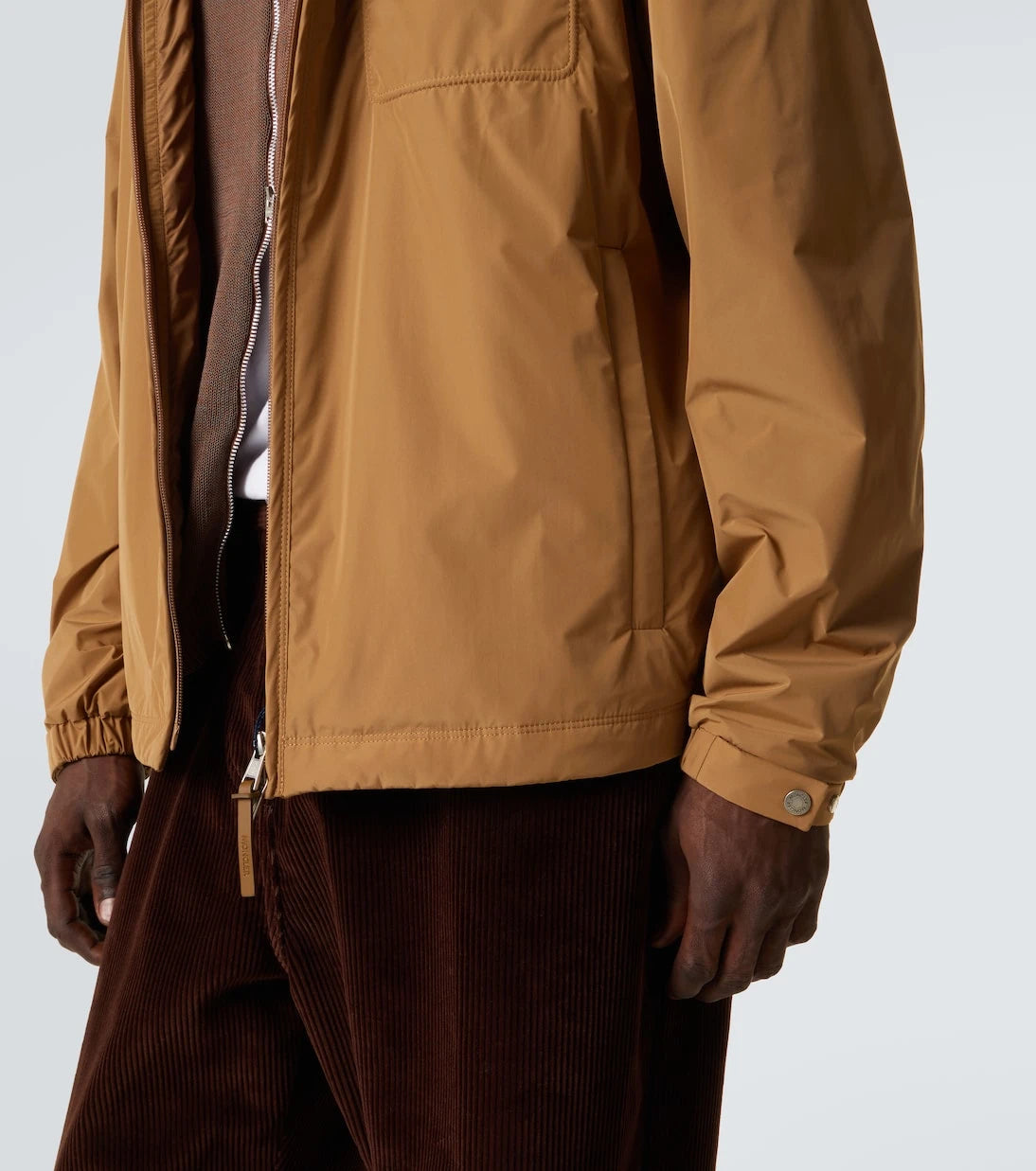Moncler - Leather-trimmed jacket