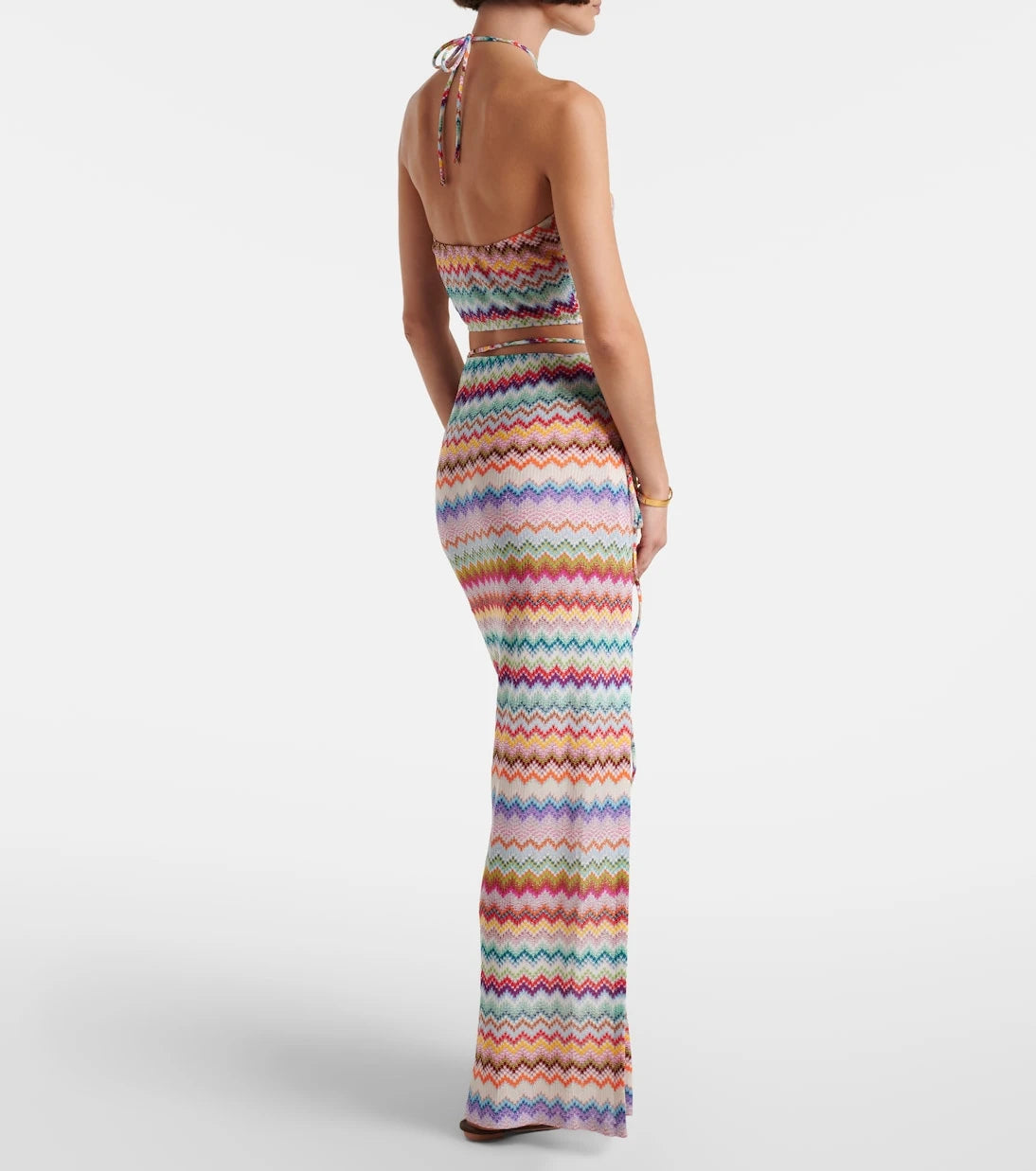 Missoni - تنورة بنمط متعرج لامعة ملفوفة