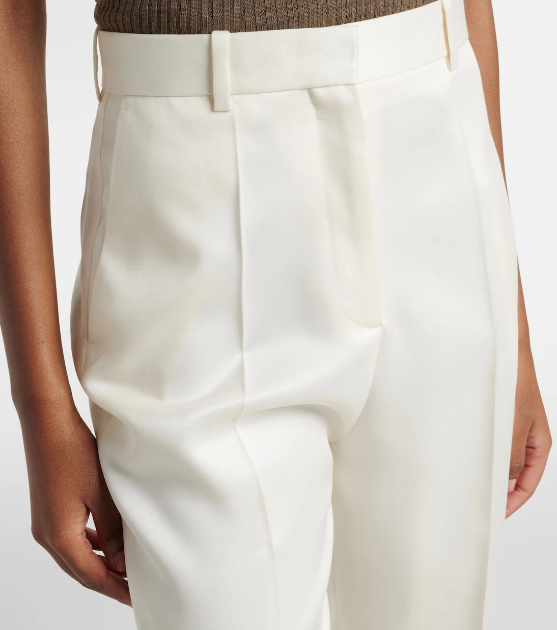 Calvin Klein Collection - Lucia high-rise wool and silk slim pants