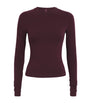 Skims Burgundy Cotton Jersey Long-Sleeve T-Shirt
