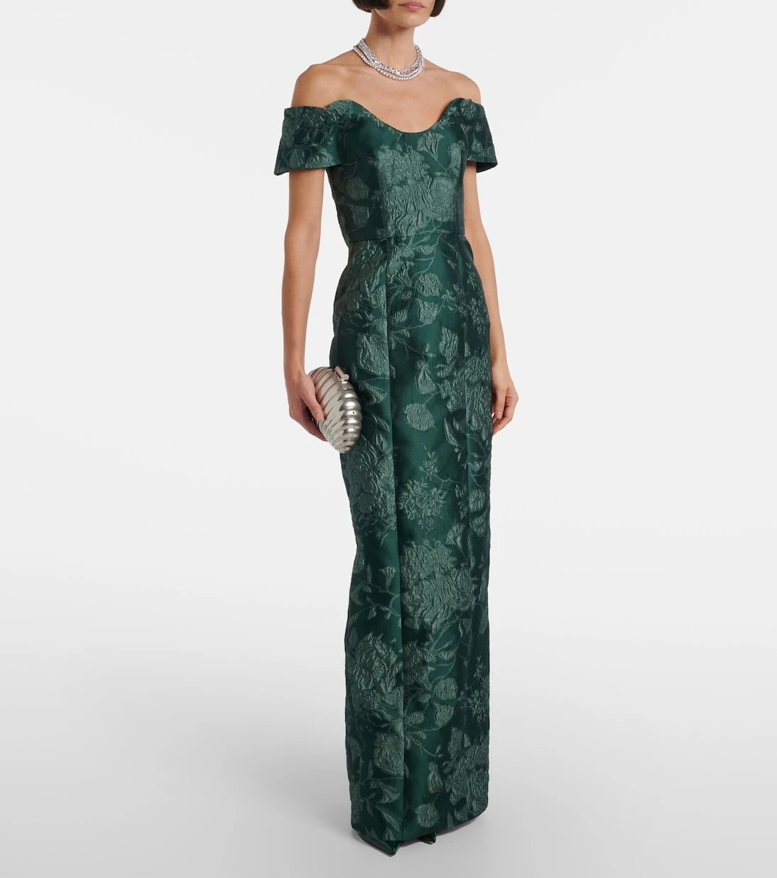 Emilia Wickstead - Aislinn floral cloqué bustier gown