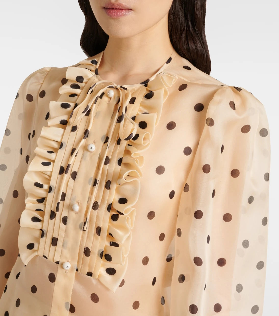 Valentino - Polka-dot silk organza blouse