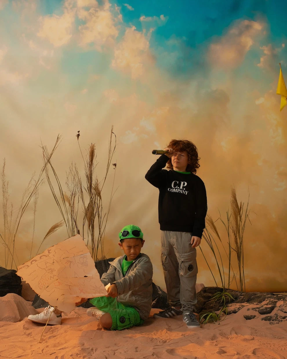 C.P. Company Kids - Diagonal cotton fleece sweatshirt
