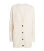 Falke White Virgin Wool-Blend Longline Cardigan