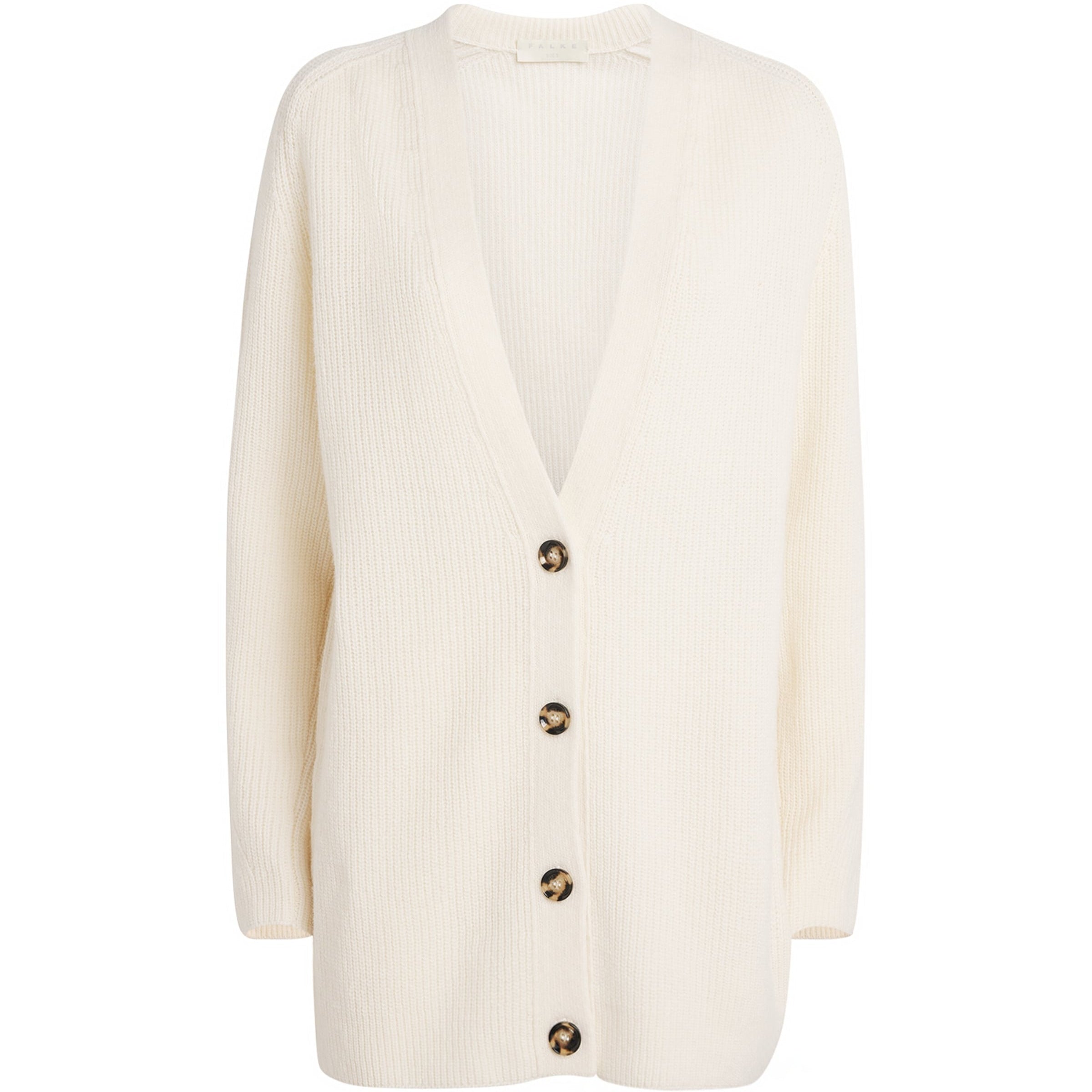 Falke White Virgin Wool-Blend Longline Cardigan