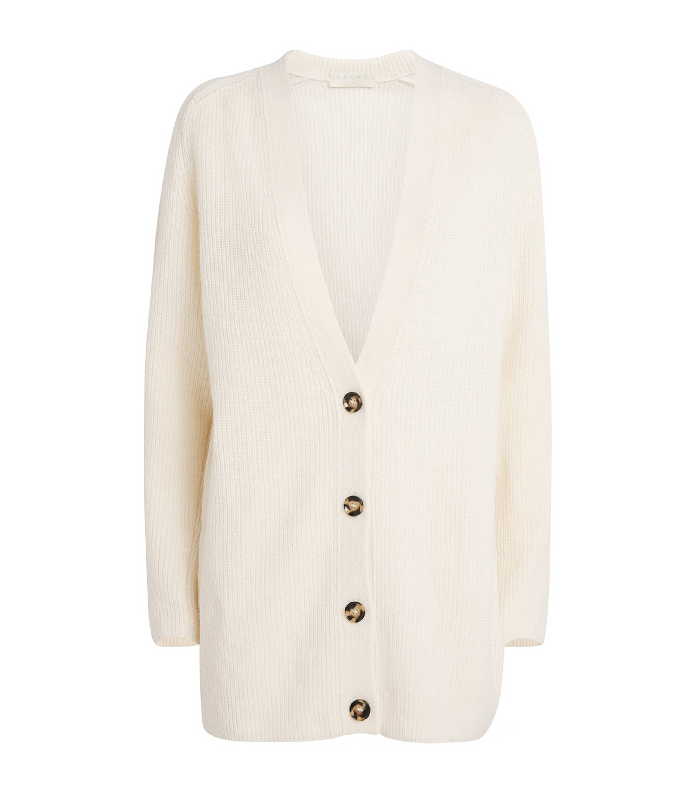 Falke White Virgin Wool-Blend Longline Cardigan