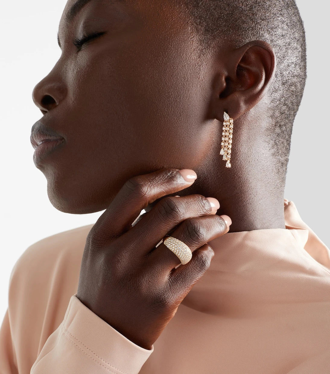Anita Ko - 18kt gold drop earrings with diamonds